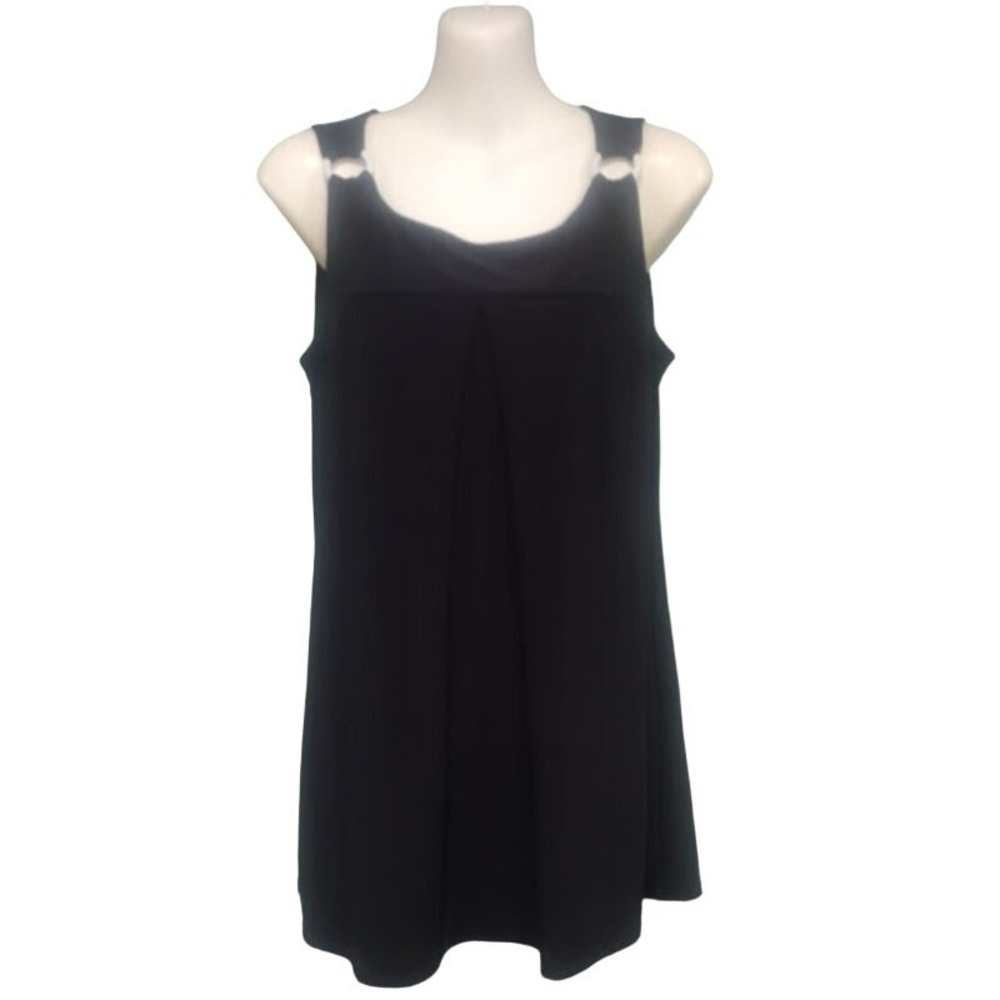 White‎ House Black Market Sleeveless Tunic Top, Black/Wht, Size S